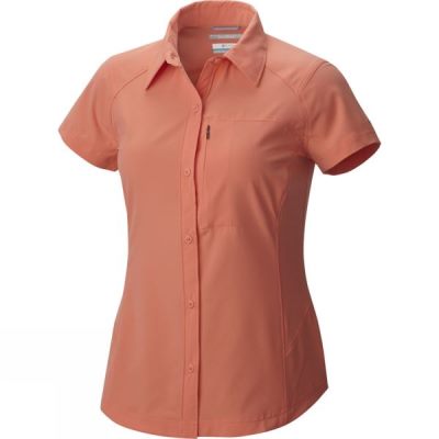 Camisa Columbia Silver Ridge Manga Corta Mujer Naranjas - Chile NIO760321